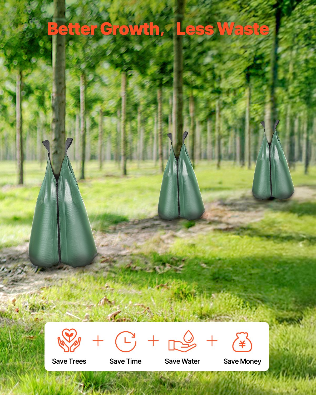Tree Watering Bag 3 Pack 20 Gallons - Slow Release Drip Irrigation for Deep Root Watering