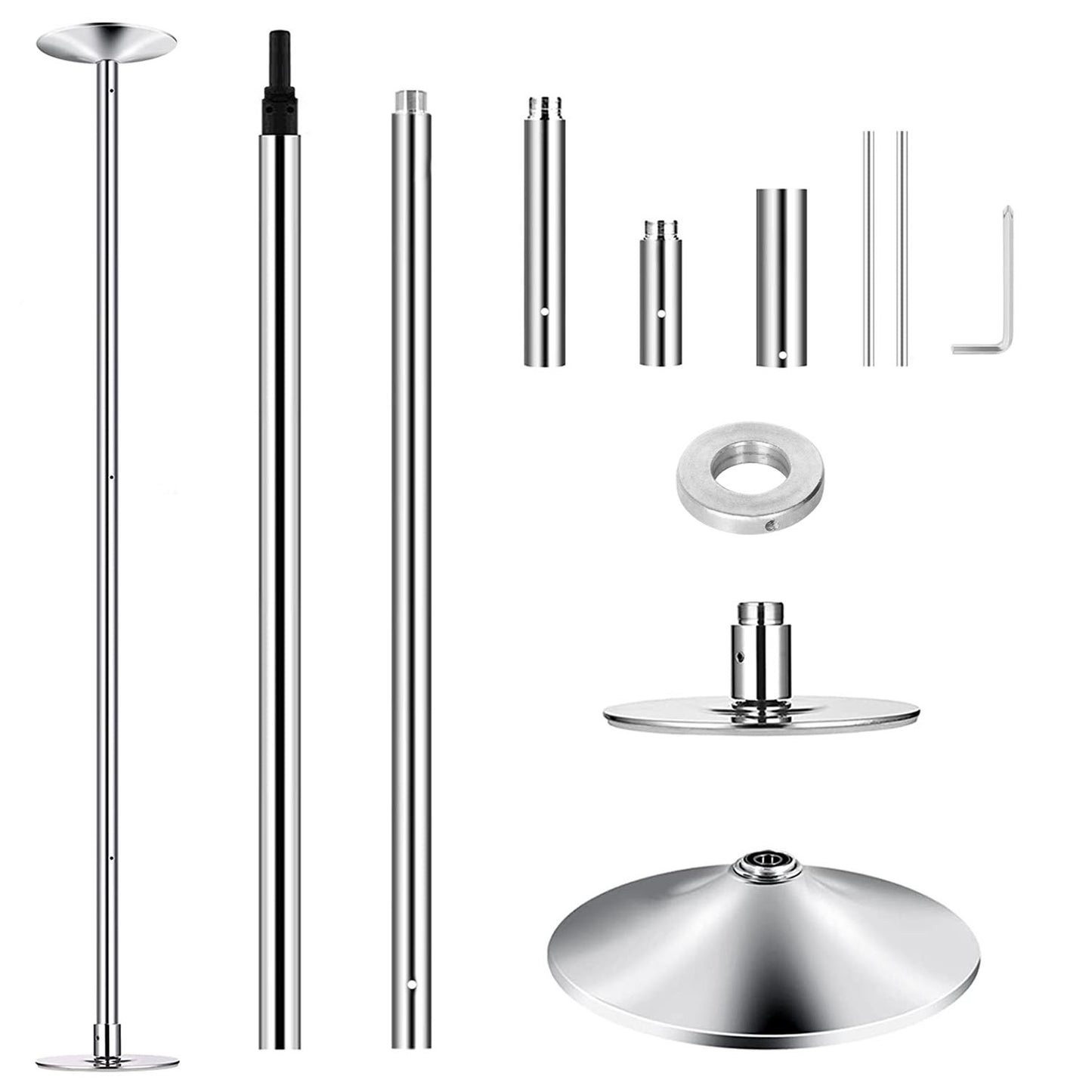 Adjustable Dance Pole - 45mm Spinning & Static Modes, 88-108.1in Height, 551lbs Capacity