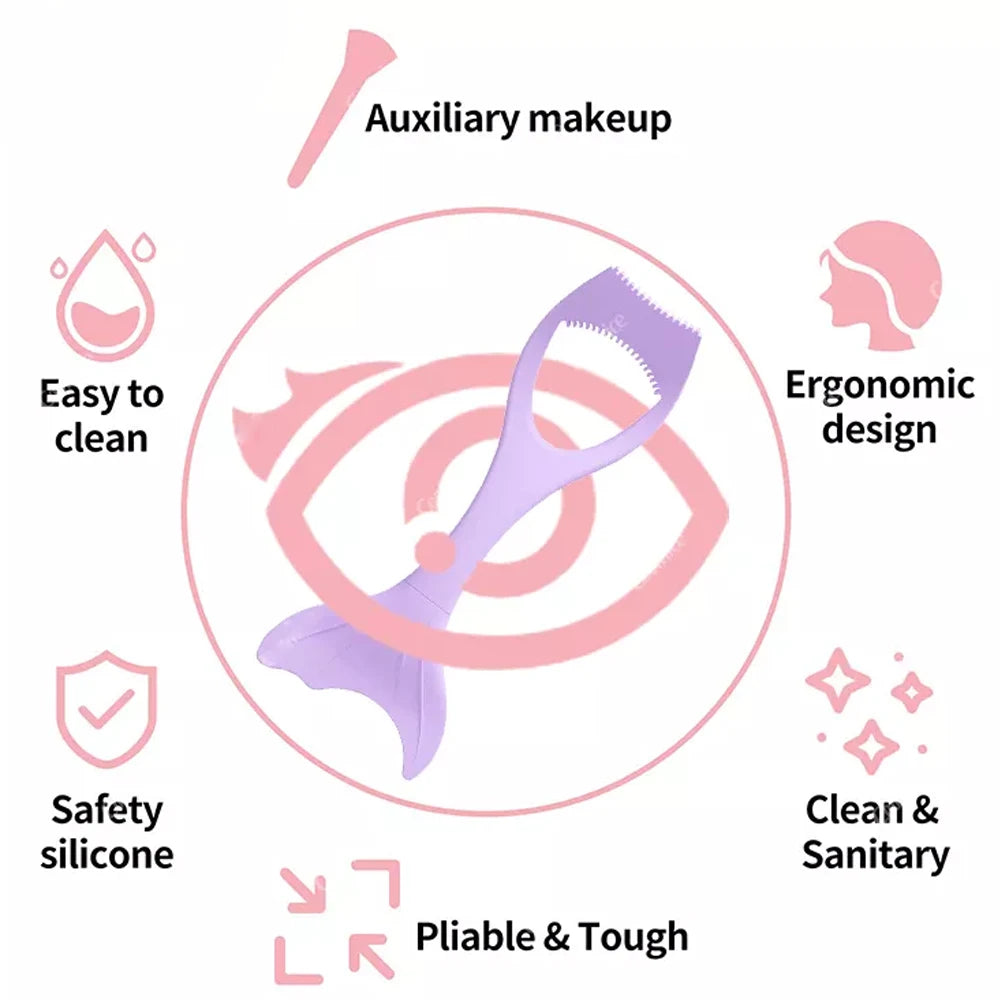 3-in-1 Silicone Eyeliner and Mascara Guard Makeup Applicator Tool