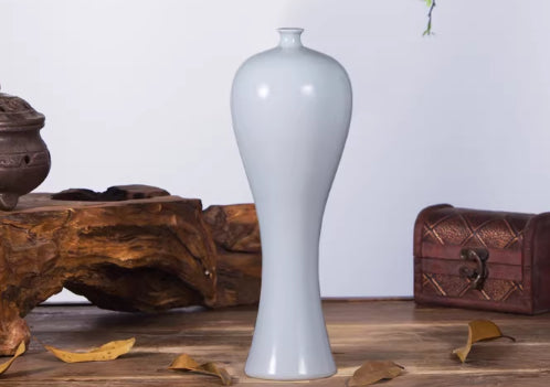 Porcelain Blue-and-White Plum Blossom Vase - Modern Minimalist Home Decor