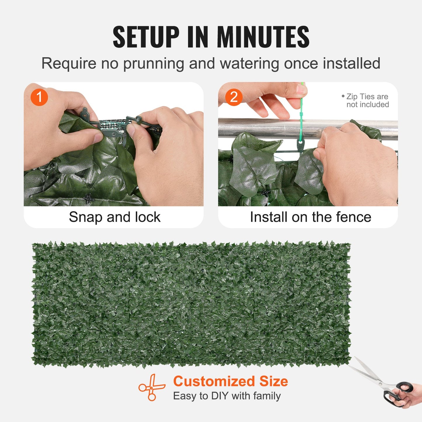 Artificial Green Ivy Privacy Fence 59 x 158 Inches for Outdoor Garden & Balcony
