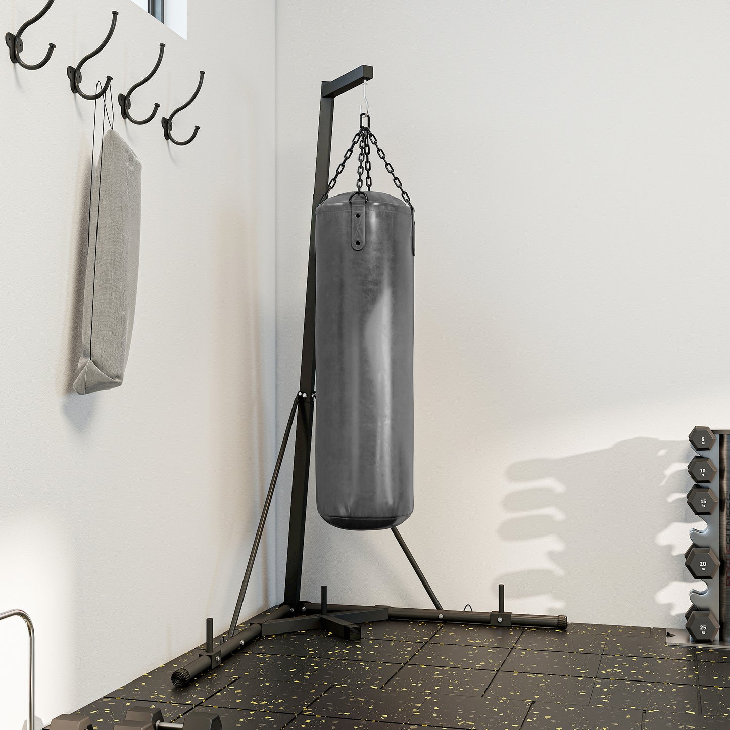 Adjustable Heavy Bag Stand - Foldable Free Standing Punch Bag Holder