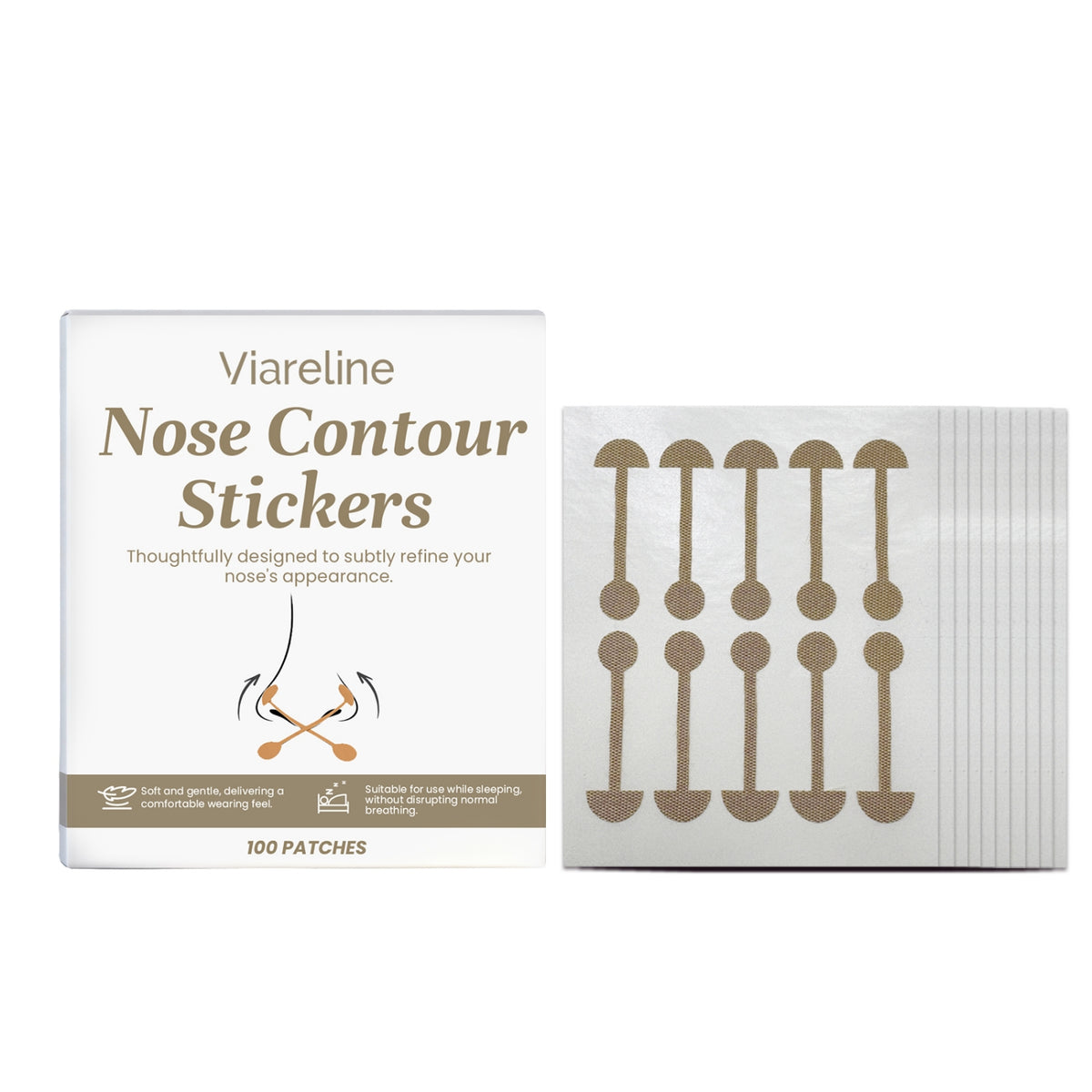 Nasal Contour Patches - 100-Count Face Skin Care Tool for Nose Shaping