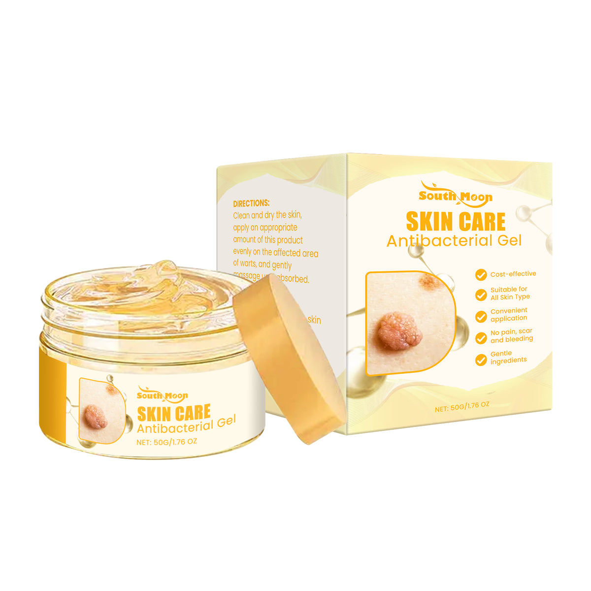 Wart Removal Gel - Bacteriostatic Skin Care with Aloe & Salicylic Acid 50g
