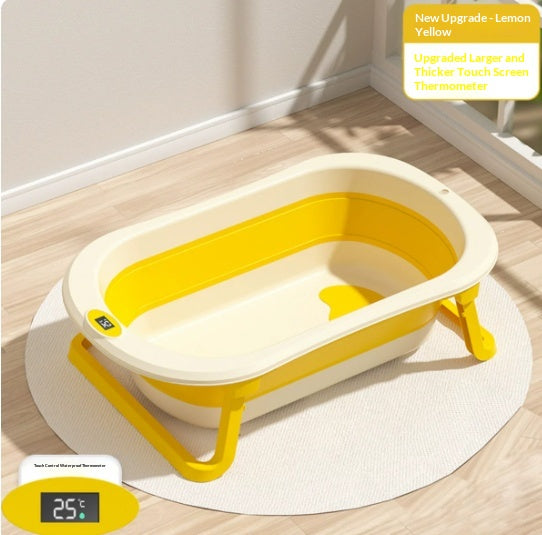 Temperature-Sensing Baby Bathtub with Foldable Design for Children 0-8 Years
