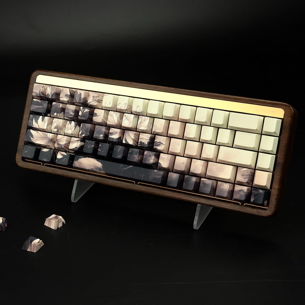 XVX Double Shot PBT Keycaps, Chrysanthemum Keycaps, Side Printed Shine Through Keycap Sets, Cherry Profile Keyboard Caps with Dye Sublimation Suitable for MX Switches Mechanical Keyboard