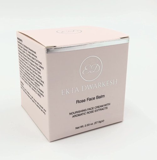 Ekta Dwarkesh Rose Face Balm- Face Cream Infused with Rose Extracts- Vegan and Cruelty Free 2.03 oz