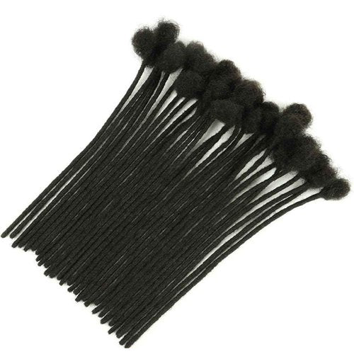 0.4 cm Permanent Loc Extensions Human Hair 8 inch 30 Strands Real Human Hair Dreadlock Extensions Natural Black Dreads Extensions for Men Women Kids 100% Unprocessed Natural Human Hair