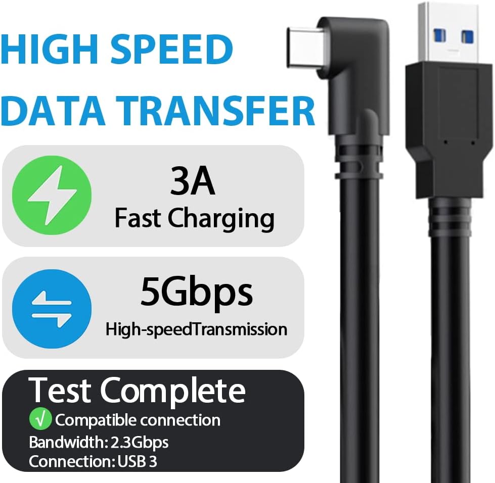 16FT Link Cable for Oculus Quest3/Quest 2, High Speed Data Transfer Charging Cable USB 3.0 to USB C Cable Charger for Oculus Quest 2 Accessories VR Headset Gaming to PC
