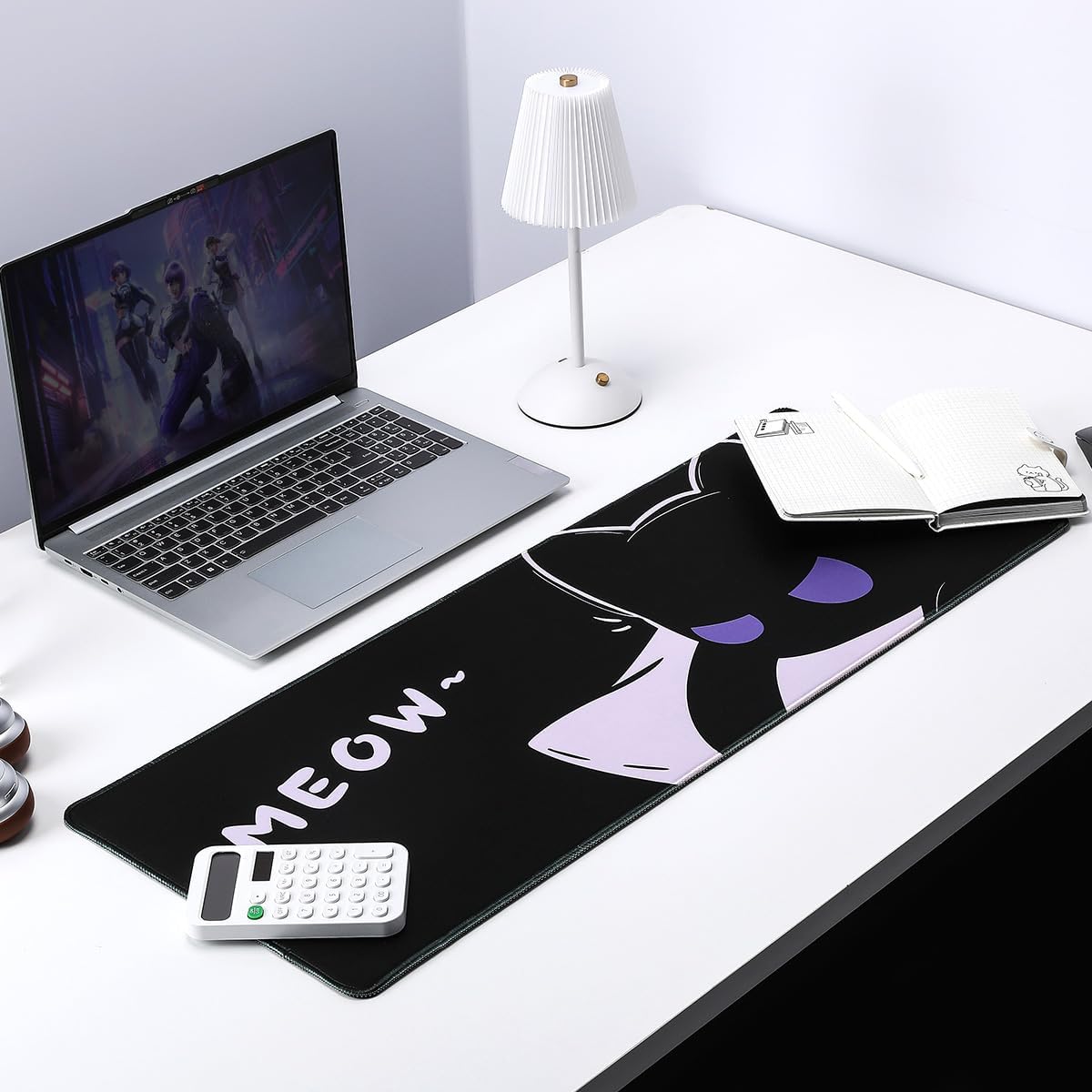 YUNZII Keynovo Gaming Mouse Pad, Large Mouse Pad, Non-Slip 4mm Laptop Gaming Desk Pad for Office and Home(Cool cat, 31.49'' x 11.8'')