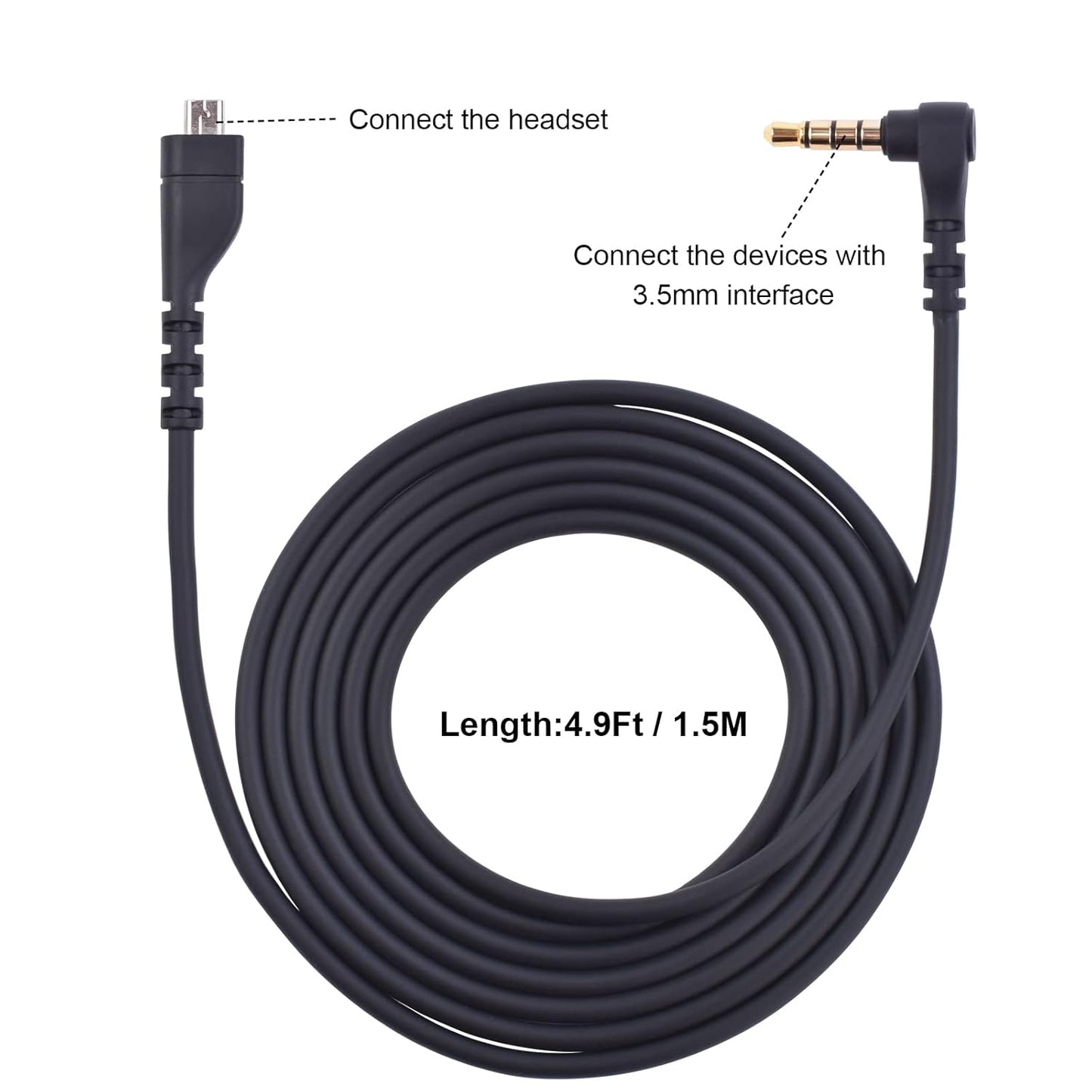 2PACKS Arctis5 Cable Replacement 3.5mm Audio Cord Compatible with SteelSeries Arctis 3, Arctis Nova 3, Arctis 7, Arctis Prime, Arctis Pro+ GameDAC, Arctis Pro Wireles Gaming Headsets(5ft/Black)