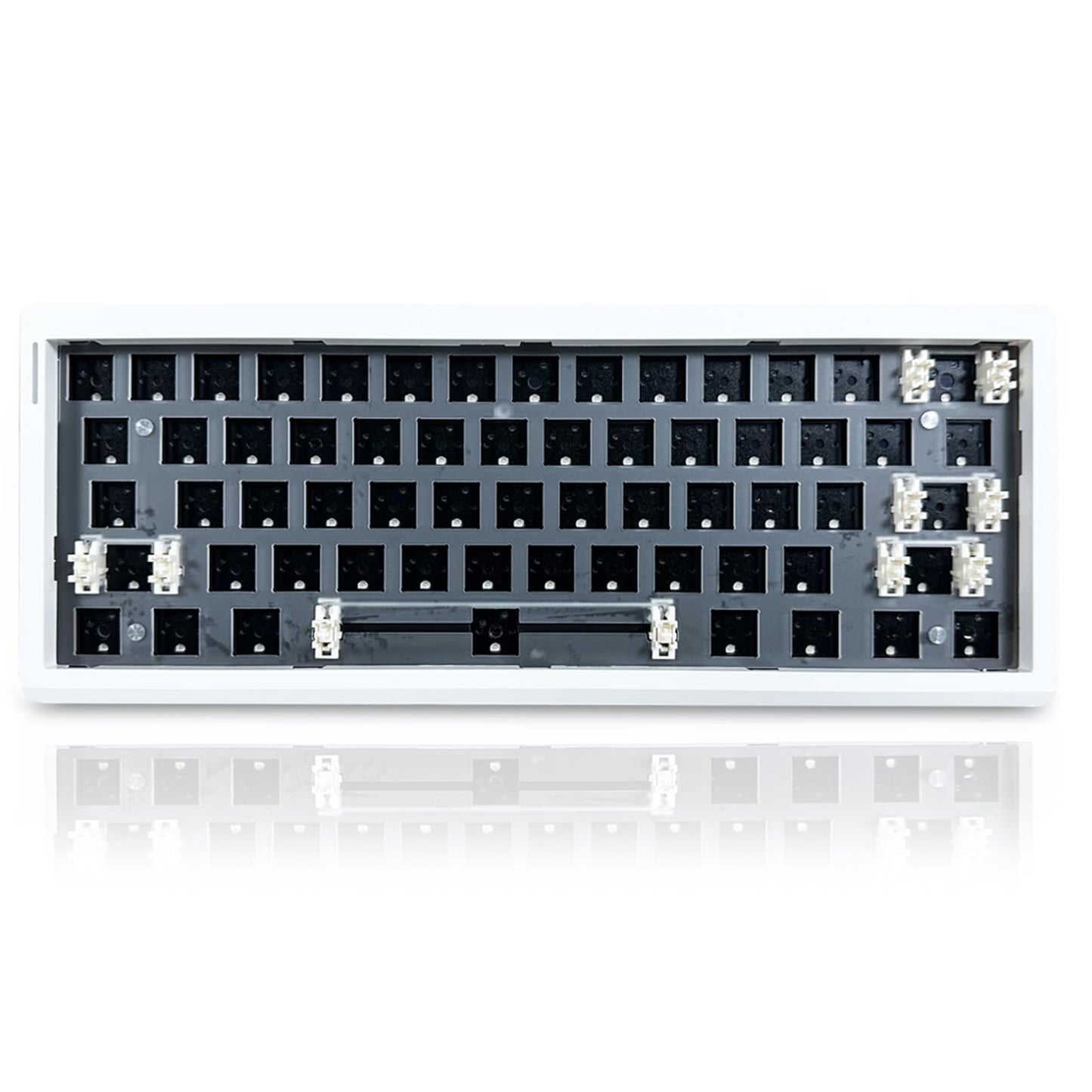 ZMX GMK61 Barebones Keyboard Kit,60% Hot Swap Programmable Gasket Mount RGB Backlit BT5.0/2.4G/Wired Type-C Wireless Mechanical Keyboard 61 Keys NKRO Custom Gaming DIY Kit (White)