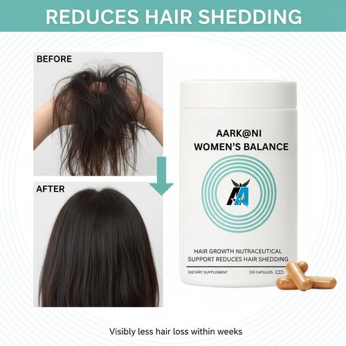 Aarkani Women's Hair Balance Supplements, Hair growth, Ages 45+, Clinically Shown to Enhance Hair Thickness and Scalp Health, Dermatologist Approved – 30 days Supply