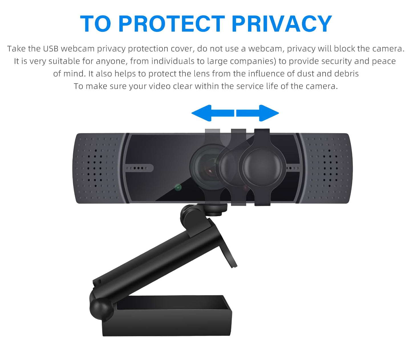2K Webcam, Ultra 2K HD Computer Camera with 2K/30fps, 2 Noise-Reduction Mics, TOF Autofocus Streaming Webcam with Privacy Cover, for Computer/Zoom/Skype/YouTube/Laptop