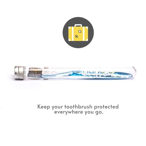 Nano-b Manual Toothbrush Set for Adults with Sensitive Gums, Gold & Charcoal Soft/Medium Bristles, Travel Cases, Blue, Pink, Green, Crystal, 12-Pack