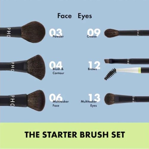 Sephora Favorites The Starter Brush Set - 3 Face Brushes - 3 Eye Brushes and 1 Makeup Bag