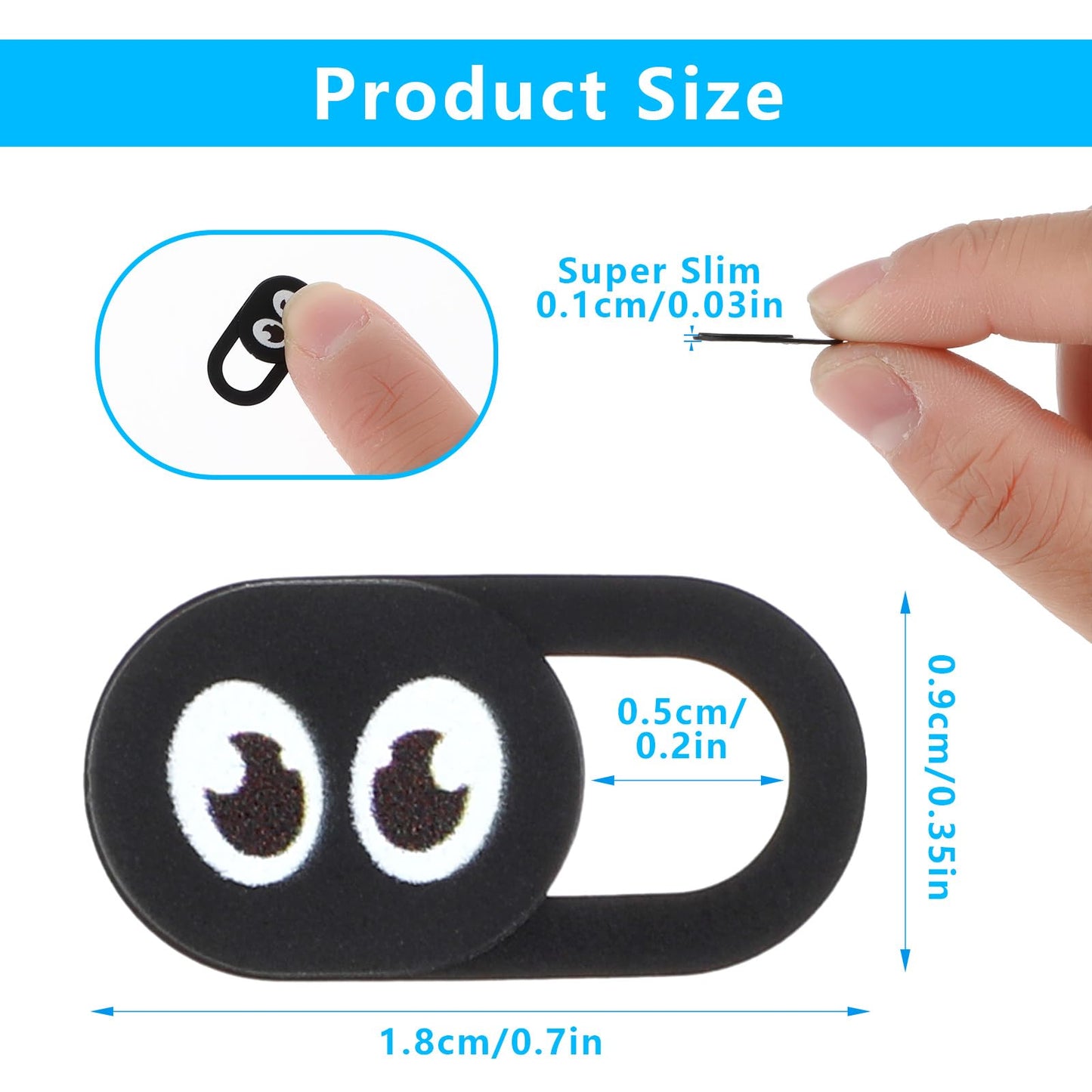 Amabro 8PCS Webcam Cover Slide, Thin Phone Camera Cover Laptop Computer Camera Cover Slide Blocker Slider Lens Cover Protector Protect Privacy Security Fits Desktop PC Tablet Pad(Eye)