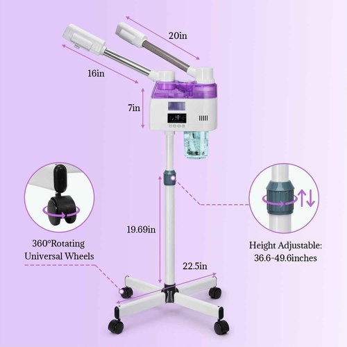Professional 2 in 1 Facial Steamer, Esthetician Steamer with Hot & Cold Mist, Face Steamer for Facial Deep Cleaning, Facial Steamer for Home Beauty Salon Spa