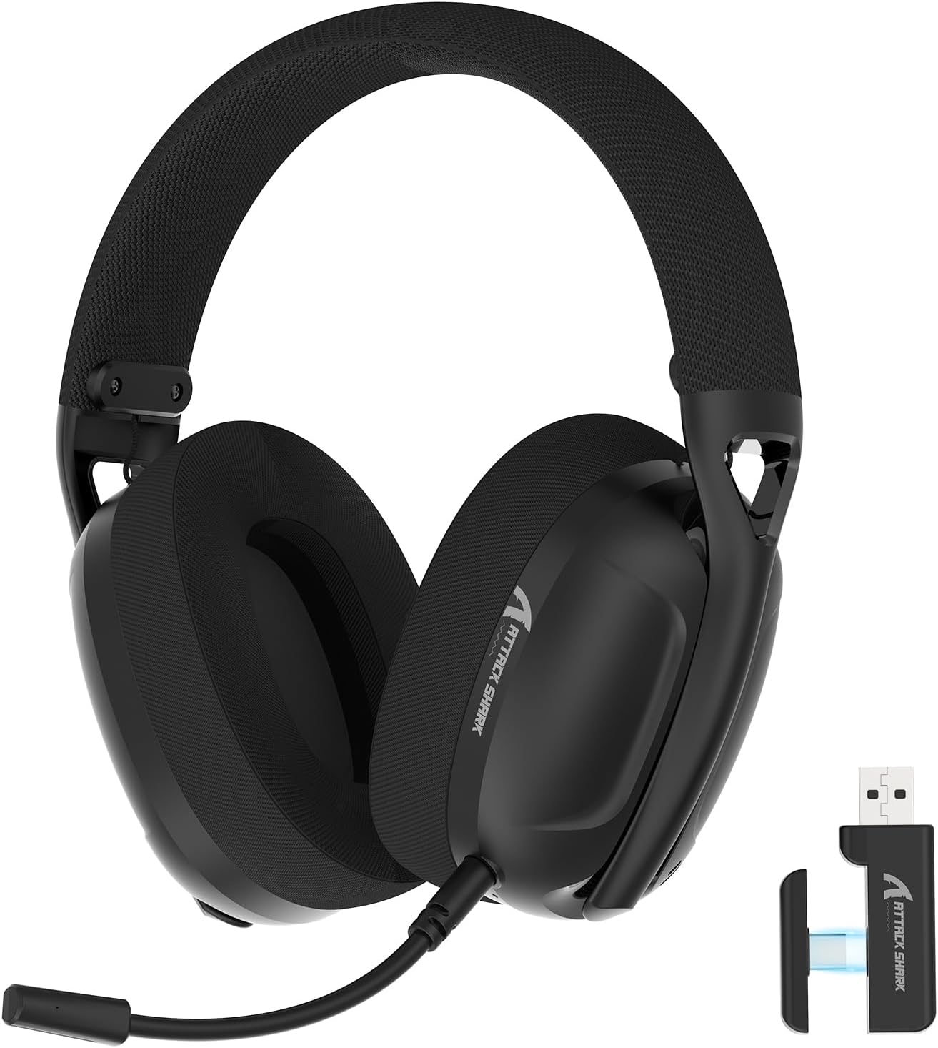 ZIYOU LANG L80 Wireless Gaming Headset Ultralight Over Ear with 2.4Ghz USB C&A Dongle/Bluetooth 5.3/3.5mm Wired Detachable Mic Stereo Sound 600mAh Battery for PC Mac PS4 PS5 Switch Win Gamer(White)