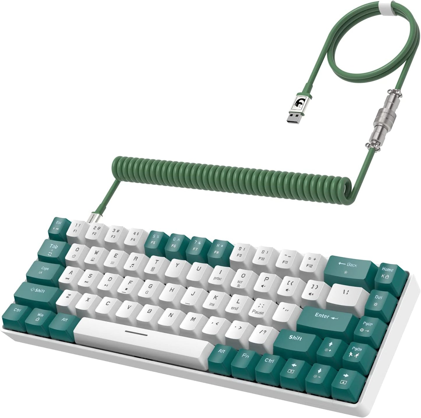 ZIYOU LANG RK-T8PR0 Wired 65% Mechanical Gaming Keyboard and Mouse Combo with RGB Backlit Anti-ghosting TKL Mini 68 Key Coiled C to A Cable Tactile Blue Switch for PS4 PS5 Xbox PC Mac Gamer(Dark Gray)