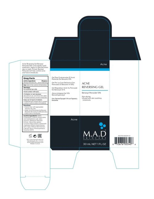 M.A.D Skincare Acne Reversing Gel - Non-Drying Benzoyl Peroxide Blemish Control 1 oz.