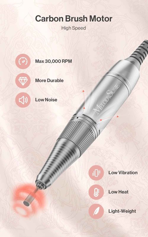 MelodySusie Professional Nail Drill 30000RPM with Portable UV Nail Lamp