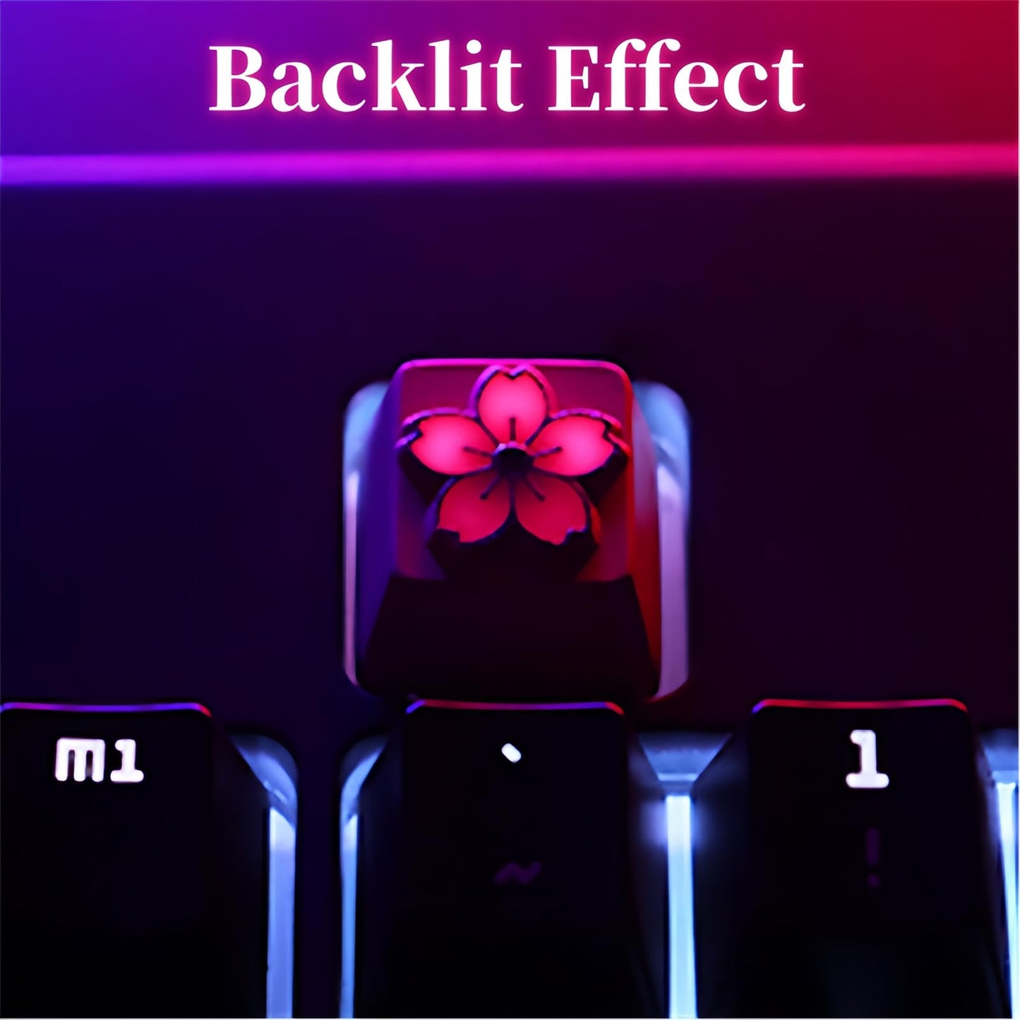 ZMX Custom ESC Keycaps,Artisan Aluminum Alloy Metal Keycaps for RGB Gaming Keyboard Backlight Personalized Keycaps for Cherry MX Switch Mechanical Keyboard R4 Height DIY Keycaps (Pink Cherry Blossom)