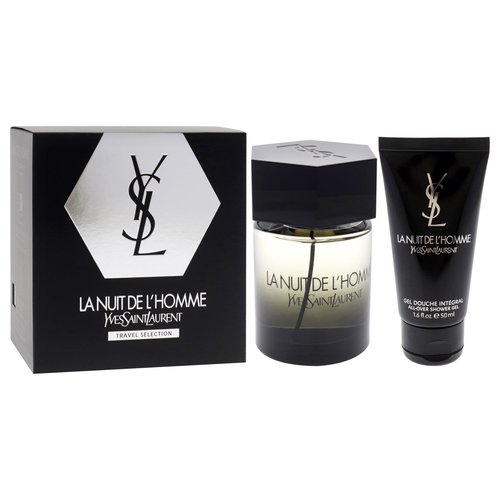 La Nuit De LHomme by Yves Saint Laurent for Men - 2 Pc Gift Set 3.3oz EDT Spray, 1.6oz Shower Gel