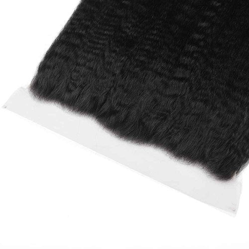 Kinky Straight 13x4 Ear To Ear HD Lace Frontal Closure 16 Inch 12A Brazilian Kinky Straight Human Hair Transparent Frontal Closure 150% Density Natural Hairline Pre Plucked
