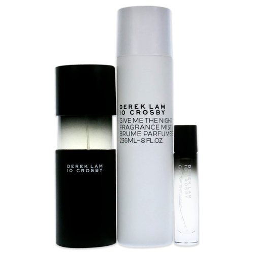 Derek Lam 10 Crosby - Give Me The Night - 3 Pc | Set - 3.4 Oz Eau De Parfum, 0.3 Oz Eau De Parfum, 8 Oz Fragrance Mist - Mysterious, Rich, Warm Scent For Women - Floral, Powder, Amber Perfume Spray