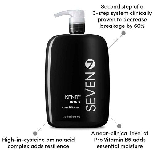 SEVEN Haircare KENTE BOND Conditioner for Split Ends + Damaged Hair, Sulfate Free, Cruelty Free with Amino Acid Complex, Guar Gum & Pro Vitamin B5 for Men & Women, Made in USA, 32 oz