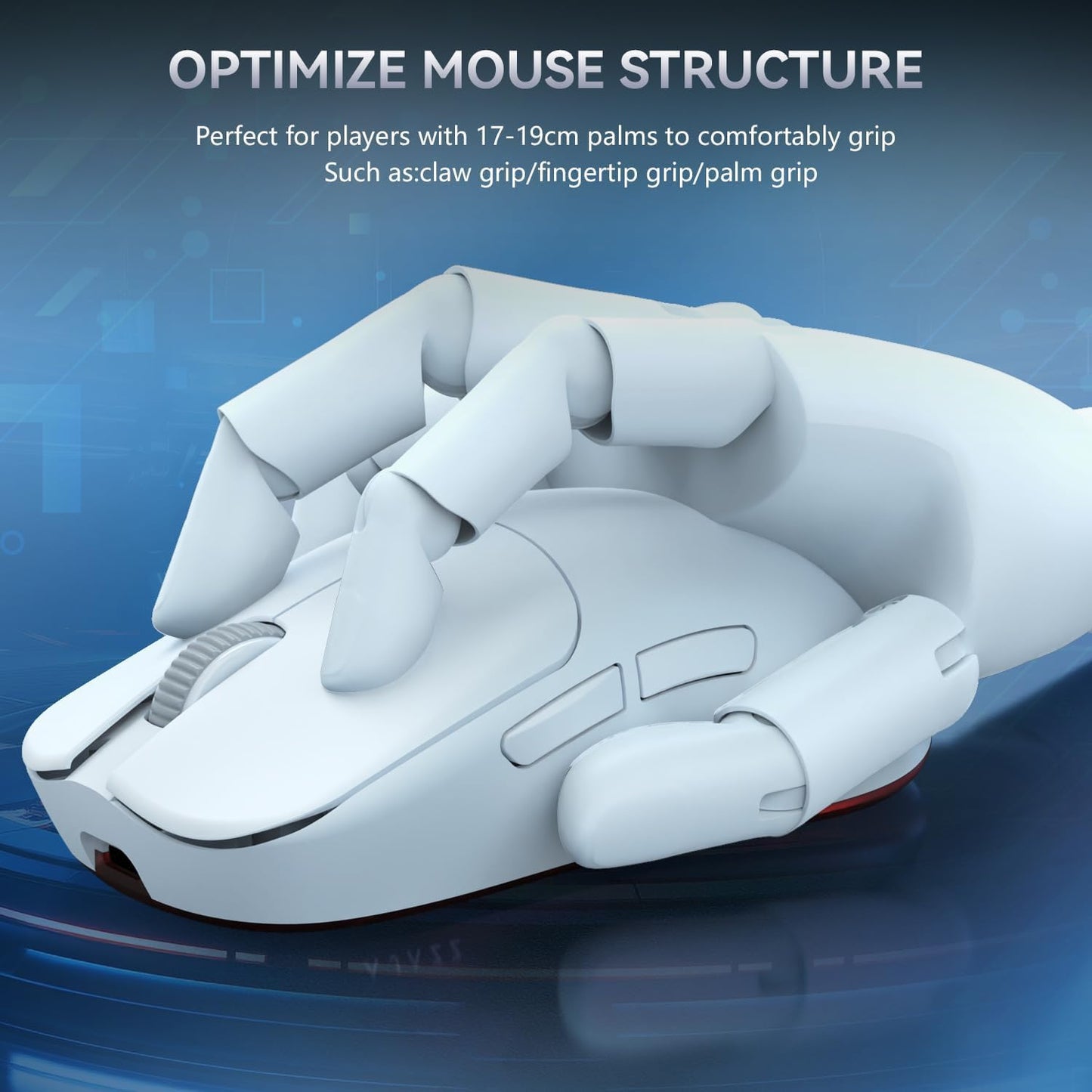 Ajazz AJ099 Superlight Wireless Gaming Mouse, Ergonomic 54g Ultra Lightweight 2.4Ghz/Wired Computer Mouse, PAW3311 12000 DPI Optical Sensor, 200Hrs Battery Programmable Buttons for Win/MAC PC Gamers