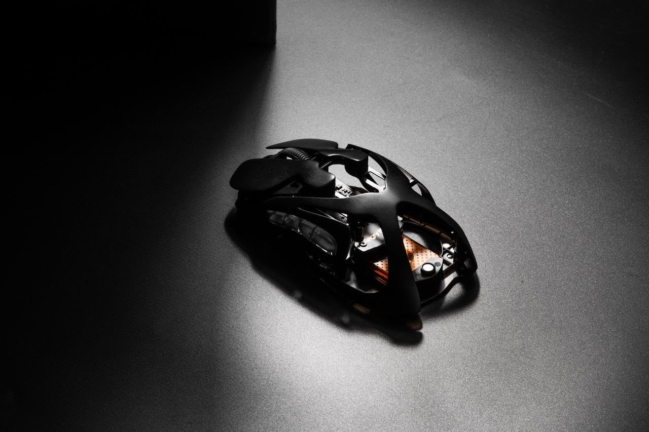 AM Infinity Gaming Wireless Mouse, 49g Metal Ultralight Hollow Design, 30000 DPI PAW3950 Sensor, Dual 8K Polling, Hot-Swappable Battery, DIY RGB Lighting – 2.4G/Bluetooth/Wired Gaming Computer Mouse
