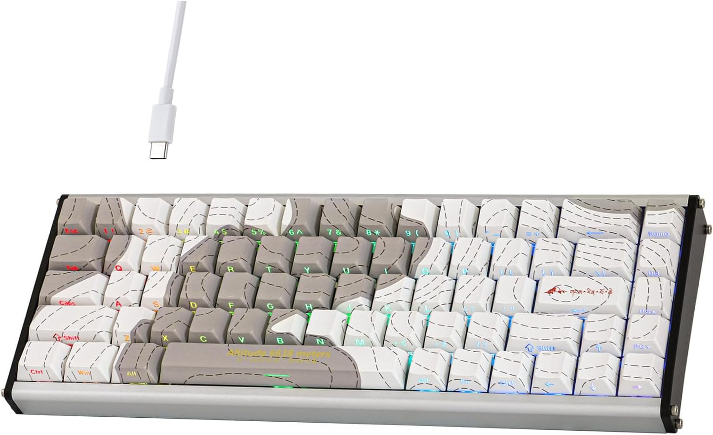 AJAZZ ALUX68 HE Aluminum Rapid Trigger Gaming Keyboard with Magnetic Switch, Wired Hall Effect Keyboard with 8K Polling Rate, 0.125ms Latency, RGB Backlight (Black Side-Printed, ALUX68)