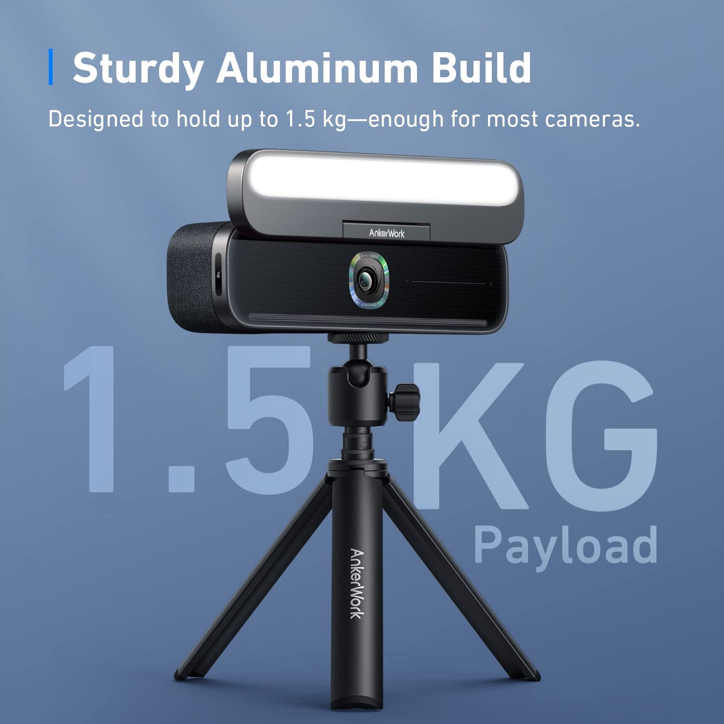 AnkerWork Mini Tripod by Anker, Stand for Webcam, Small Flexible Tripod