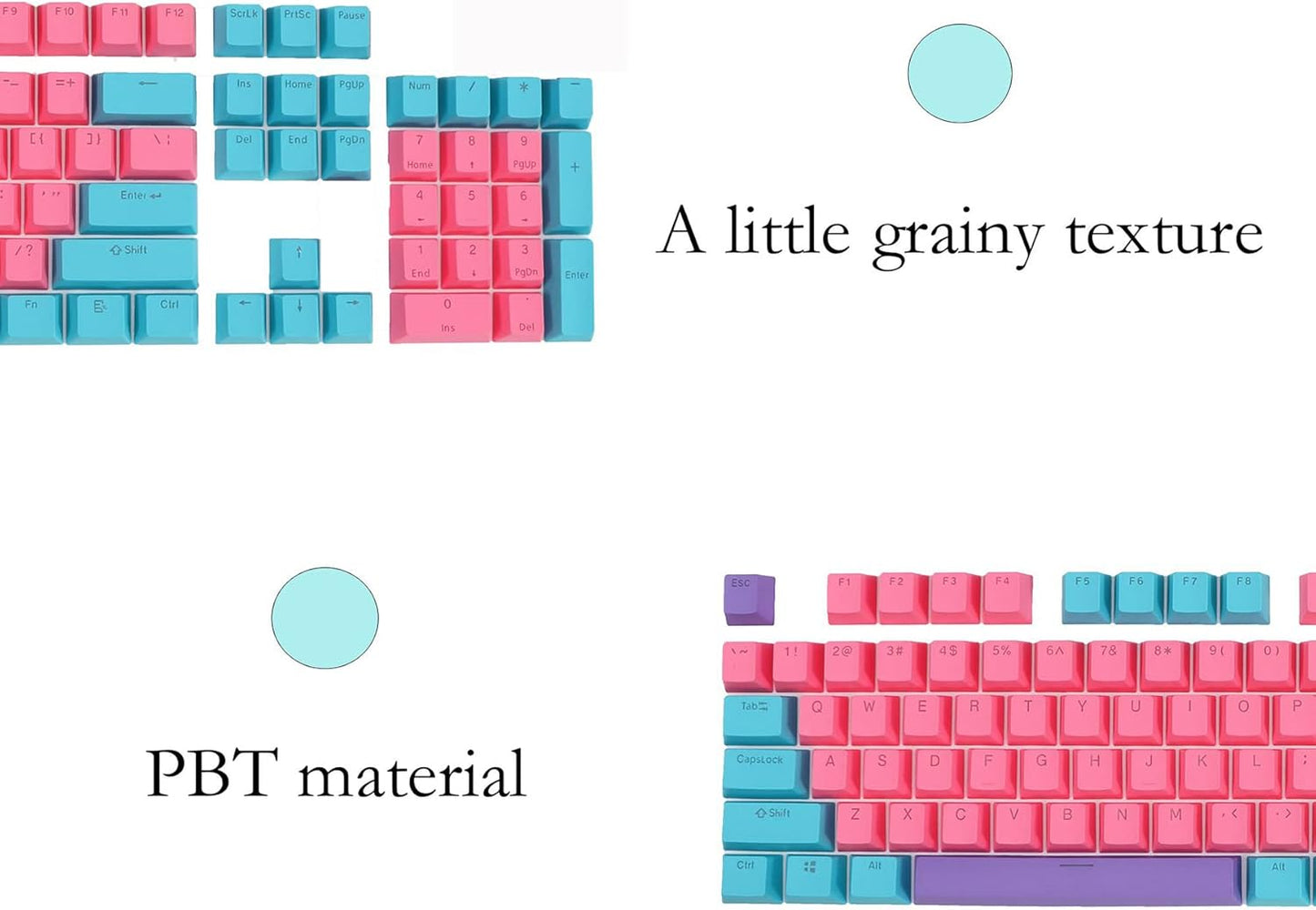 61 PBT Game keycap, 60% Backlight with Key Puller OEM Configuration American Layout, 87/104 Mechanical Keyboard (no Keyboard) (Ahris)