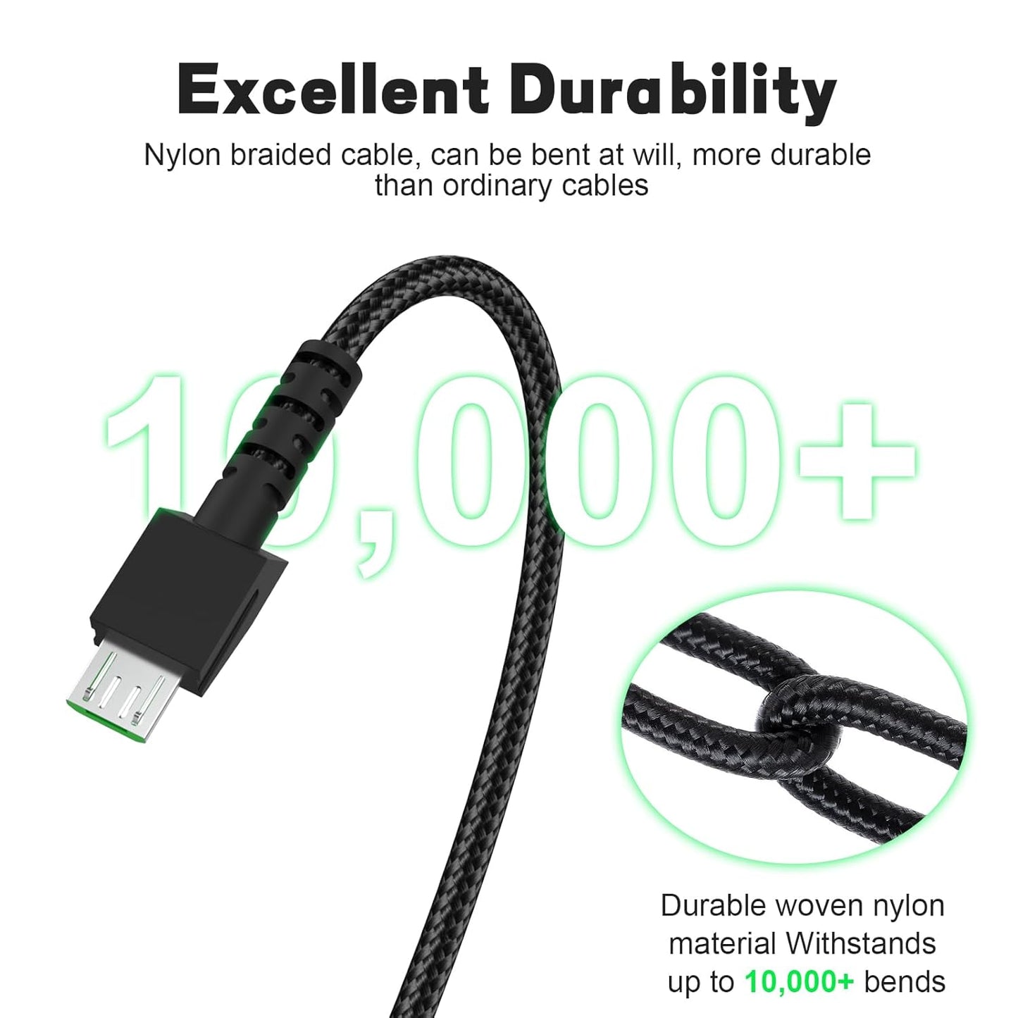 Alitutumao Viper Ultimate Braided Mouse Charging Cable USB Micro Cord Compatible with DeathAdder V2 Pro, Razer Naga Pro, Naga Pro 20000 DPI, Basilisk, Viper Ultimate Wireless Gaming Mouse