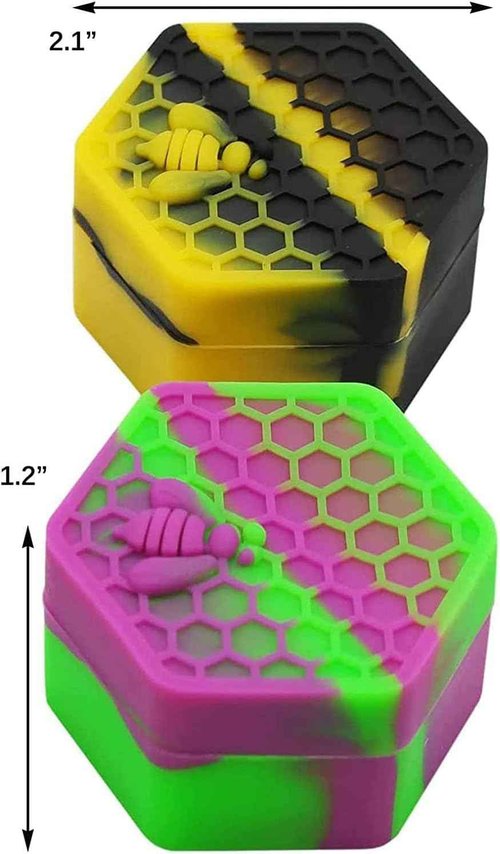 KUVIS 26ml Hexagon Wax Silicone Containers Concentrate Non-stick Jars (100)