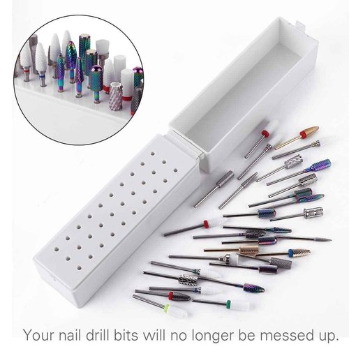 Makartt Geneviere Electric Nail Drill Machine with Nail Drill Bits Holder Dustproof Stand Bundle