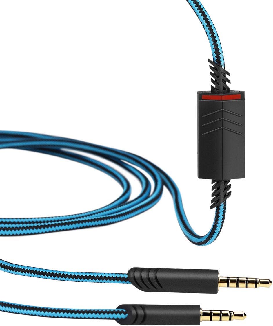2.0M Replacement Audio Cable Compatible with Astro A40 A40TR Gaming Headset, Inline Mute Wire and No Volume Control Cord (Nylone Cord)