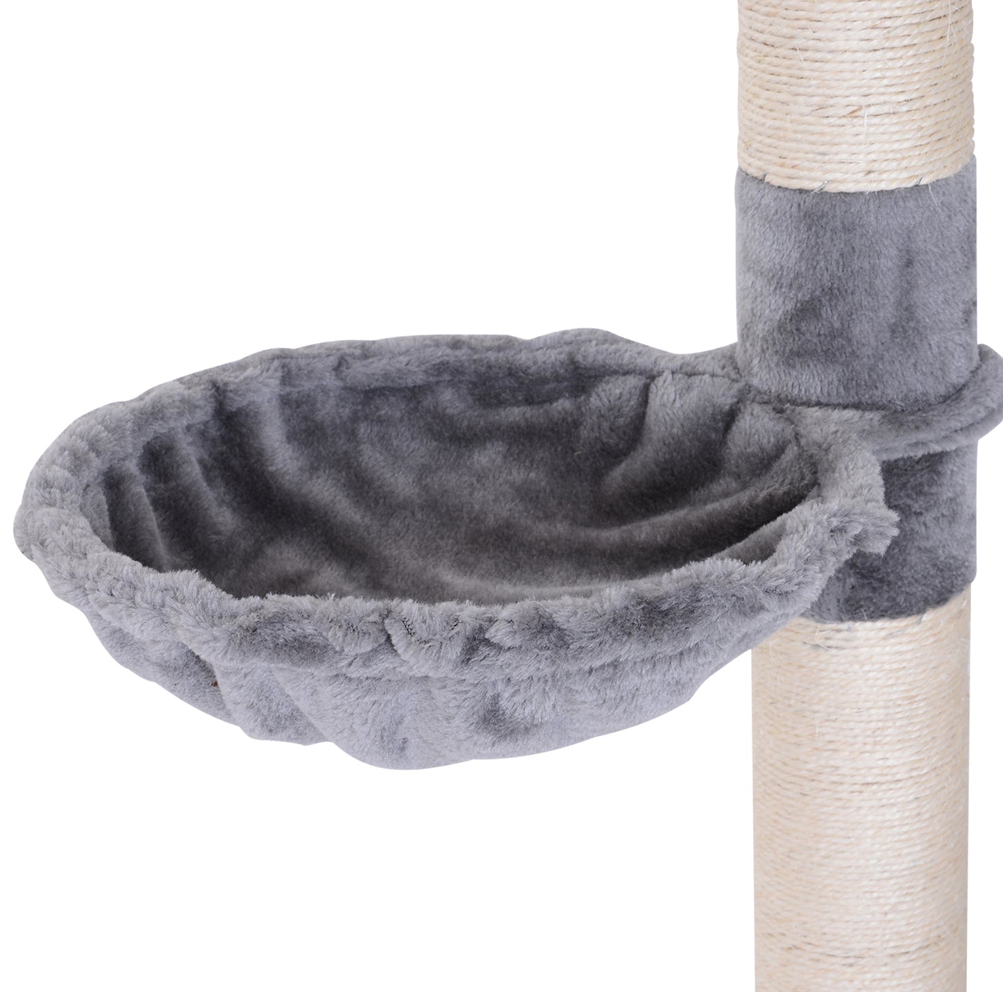 Adjustable 102-Inch Cat Tree with Multiple Platforms, Scratching Posts & Hammock - Gray