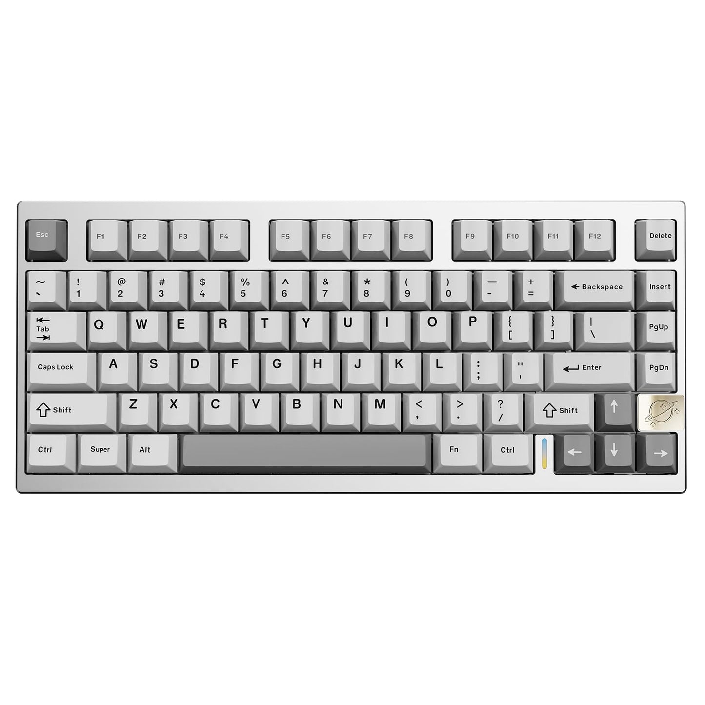 YUNZII AL75 75% Gaming Keyboard(Blue Grey Switch,Silver),Spring Tea Keycap Cherry(Cherry Profile, Spring Tea)