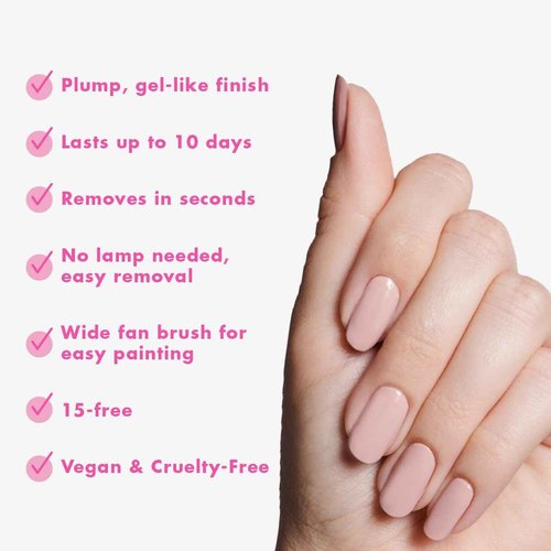 Olive & June Long Lasting Nail Polish Set | Includes 6 Chip-Resistant Shades (Pink Goldfish, HD, Grateful & Kind, CCT, LD, CV) + Top Coat | Vegan, Cruelty-Free | Salon-Quality at Home
