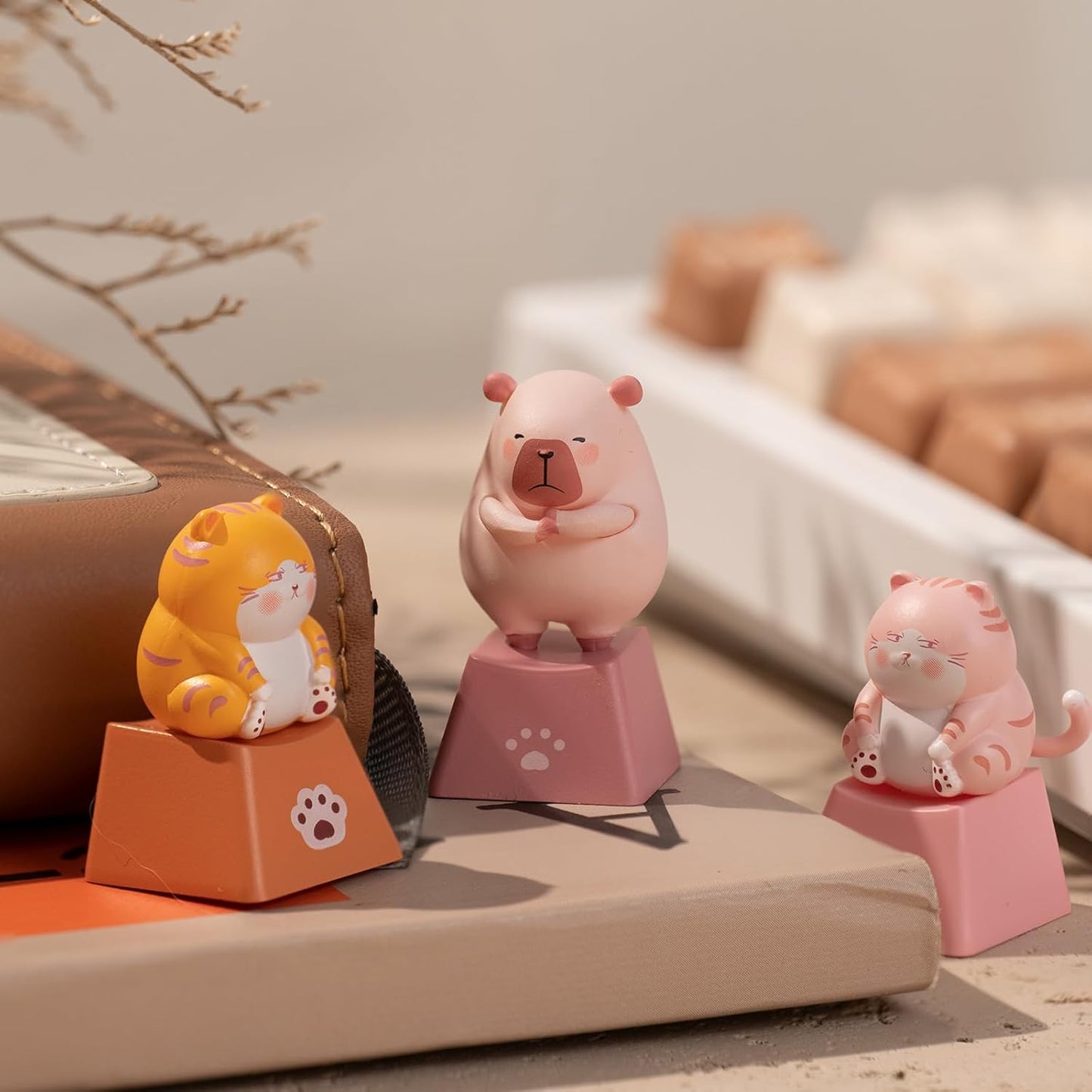 Akko Keycaps Set, Zoo Artisan Keycap Set 9 Animals R4 Keycaps for Mechanical Keyboards