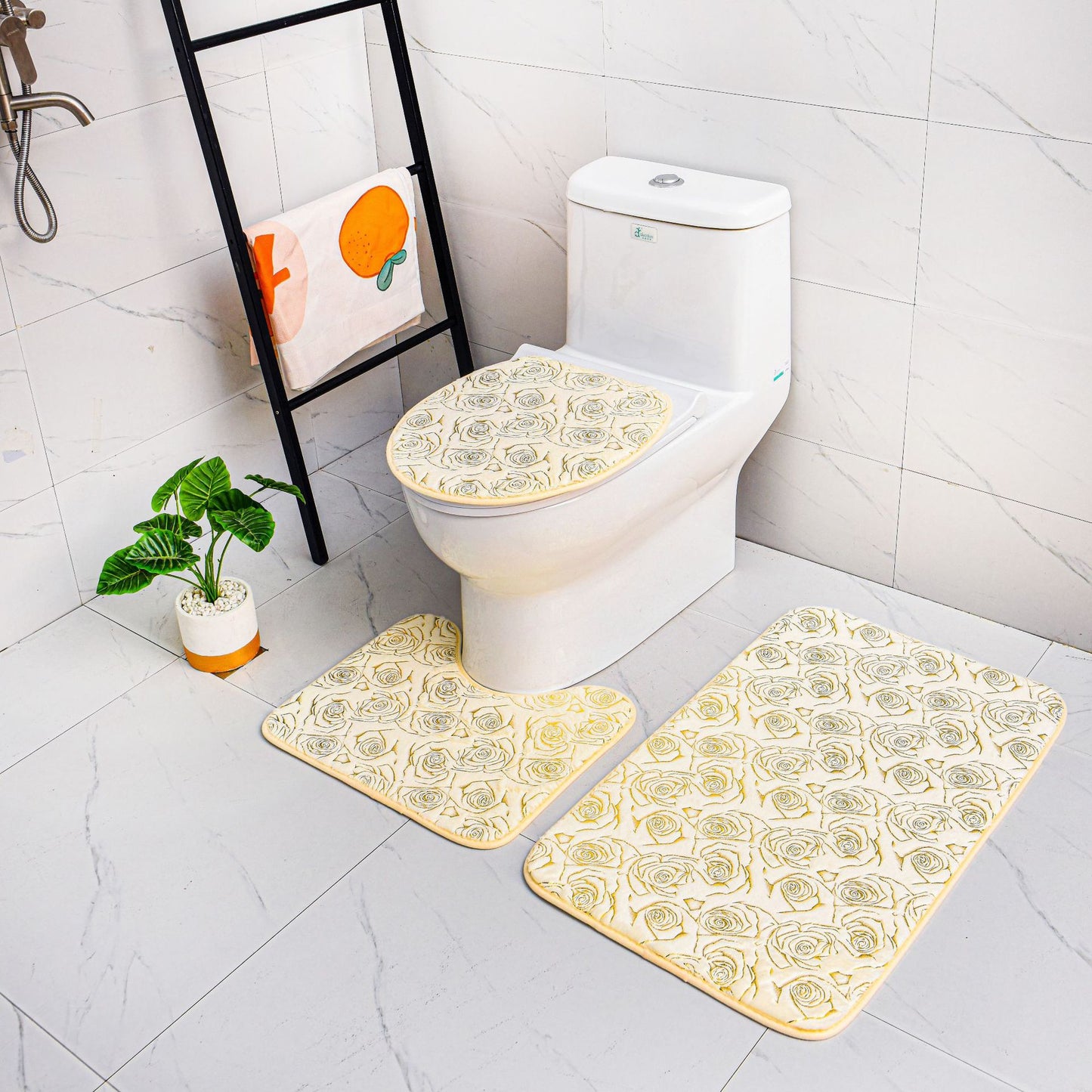 Gilding Carpet Bathroom Set Non-Slip Floor Mat Household Doorway Rug