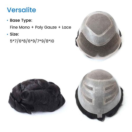 Toupee for Men Lace+PU Base Real European Human Hair Pieces for Mens Hair Prosthesis Patch Units Hair Replacement System for Men (6x9")