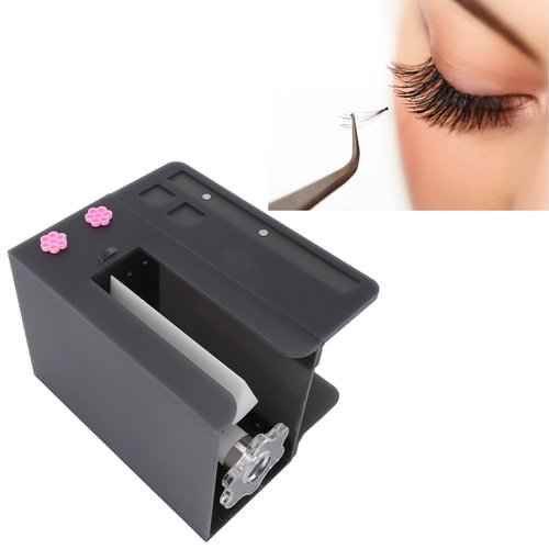 Eyelash Flowering Machine, 6.89in False Eyelash Separator with 10 Eyelash Glue Cups, Professional Portable Acrylic Gift for Women Practical Lash Fan Maker Root Splitter (Black)