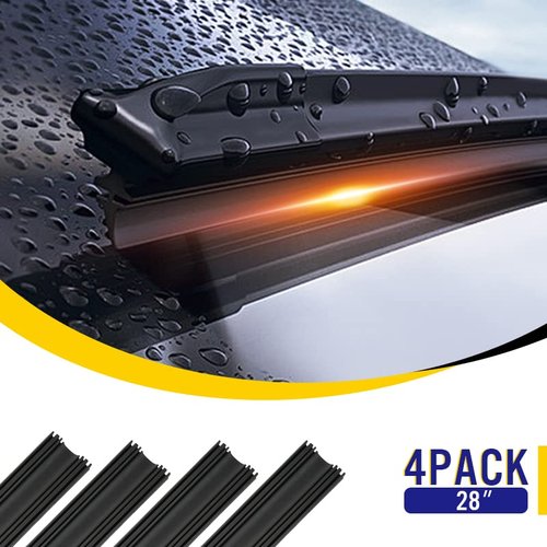 5 PLUS Wiper Blade Refill,4 PCs Adjustable Size of Universal Replacement Windshield Wiper Refill Replacement for Front & Rear Windshield Wiper Baldes Rubber Strip (28")