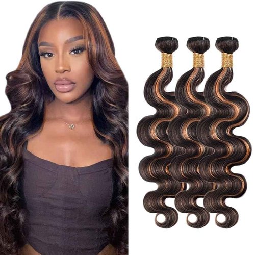Ombre Body Wave Hair Extensions 18 18 18 Inch 8A Peruvian Virgin Remy Hair Highlight Bundles Human Hair P1B/30 Bundles