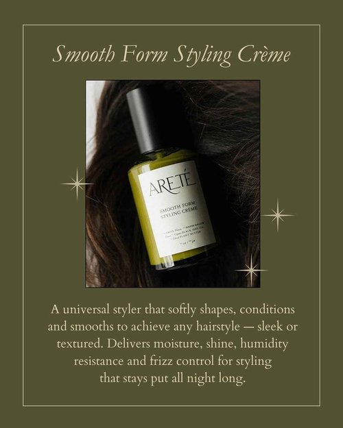 ARETÉ Smooth Form Styling Crème, Lightweight Hair Shaping Cream for Women + Men, Lemon Protein, Organic Black Seed Oil, Marsh Mallow Flower, Shea Butter, Anti Frizz Heat Protectant, Made in USA, 3.8oz